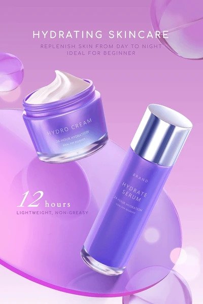 Assortment of modern skin cream jars